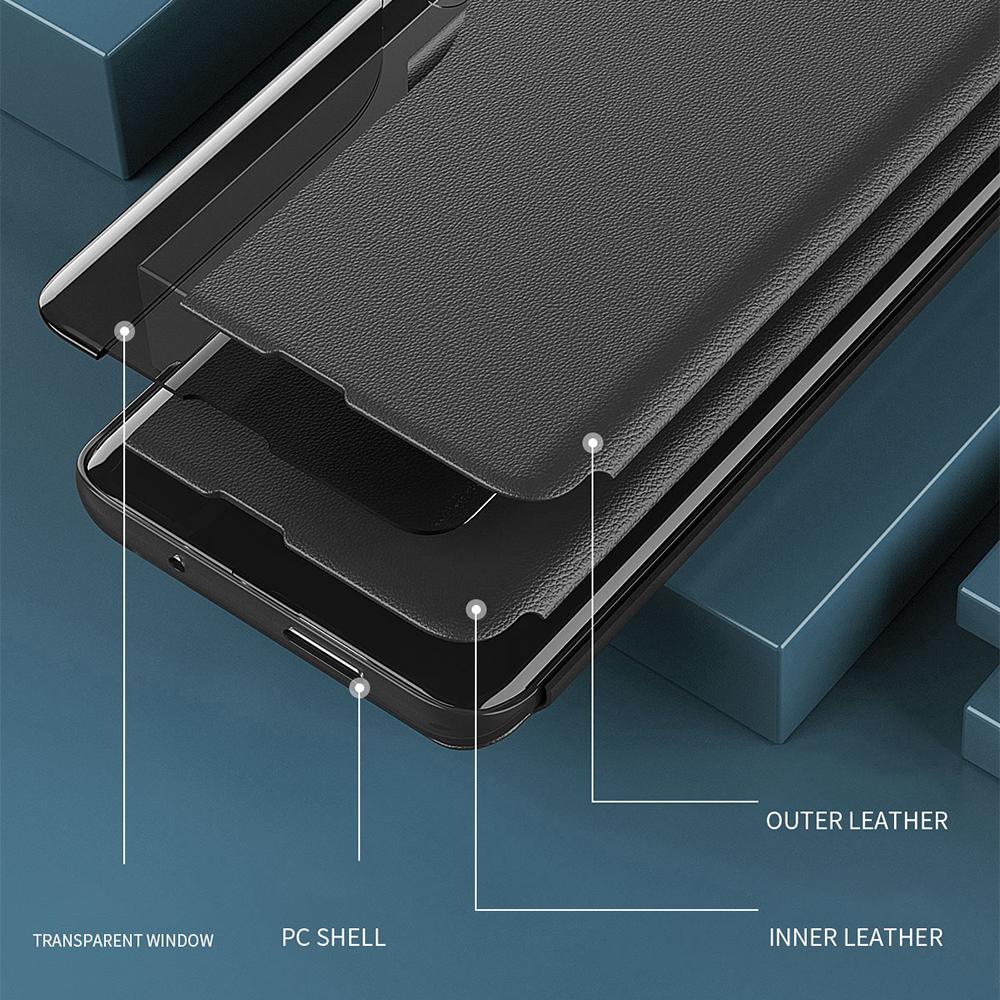 Para Samsung Galaxy S24 FE Funda Ventana de Vista Protección Completa Cubierta de Cuero para Teléfono