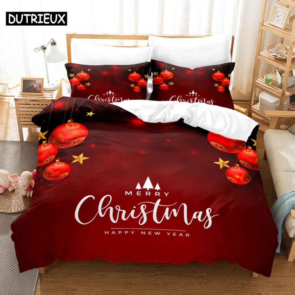 Christmas Quilt Cover Set King Size Duvet Cover Bedding Set 3Pcs 2Pcs 220X240 For Single Double Bed Full Twin 200X200 Bed Thin