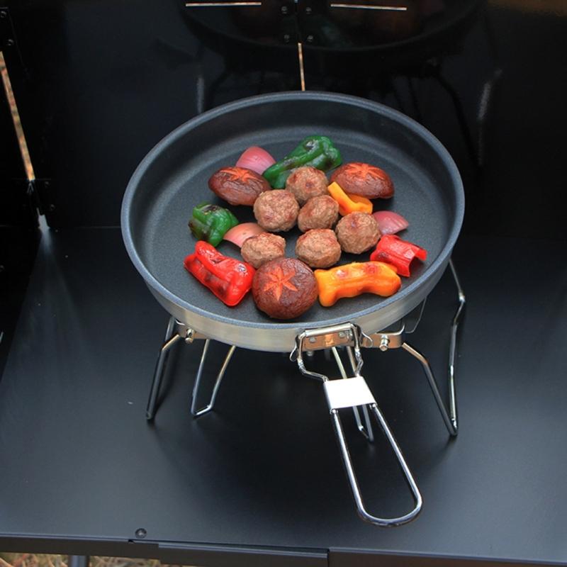 Portable Frying Pans with Storage Bag Nonstick Skillets Light Weight Grill Pans Outdoor Cookware for Camping Travel