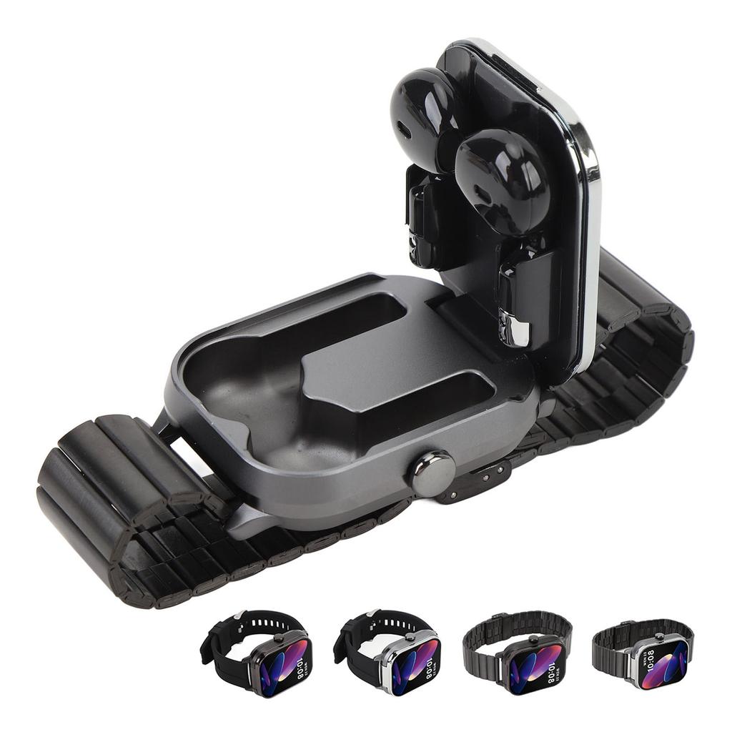 2.01in TFT Smartwatch with Earbuds 2 in 1 NFC Smart Sports Watch Wireless Bluetooth Earphone Support