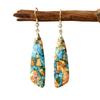 Holiday style natural stone geometric knife-shaped pendant earrings European and American popular earrings jewelry