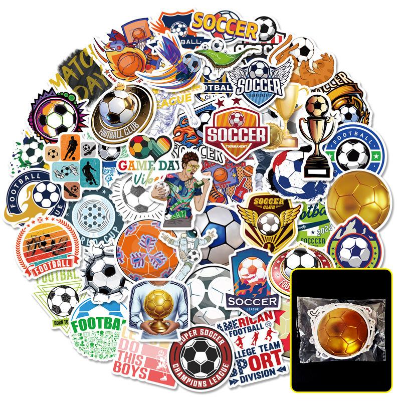 50 Football Trophy Stickers World Cup European Cup Football Trophy Suitcase American Ball PVC Stickers