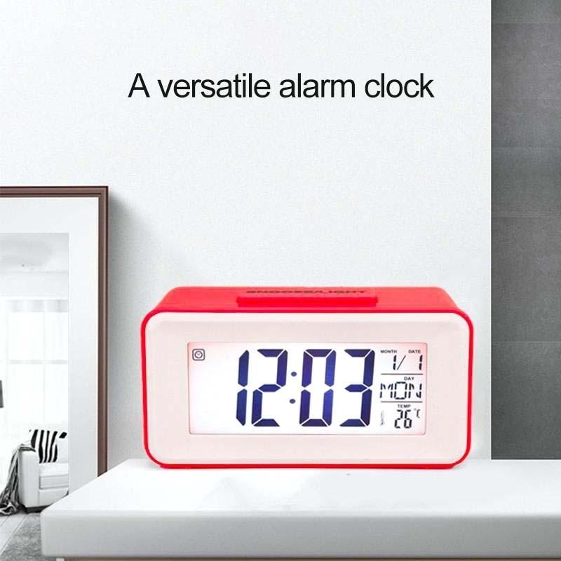 Ceas de masă electronic digital multifuncțional Snooze cu lumină de noapte LED Mini cu alarmă electronică pentru copii cu calendar și temperatură