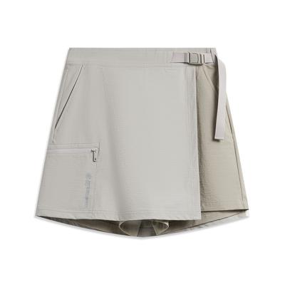 Li Ning Outdoor CF Schnelltrocknend Kühlendes Gefühl Sonnenschutz A-Linie Sportrock Hose Damen Unterteile Rauchgrau Braun-Grau ASKW042-6