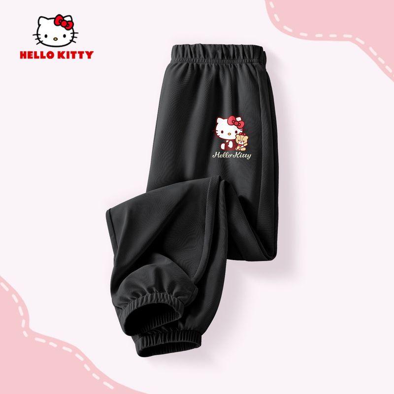 

Летний наряд для девочек Hello Kitty 2025 Новый стильный детский летний костюм Девочки с коротким рукавом Антимоскитные штаны [Ice Silk Mosquito Pants] Ti Partner K Black 110