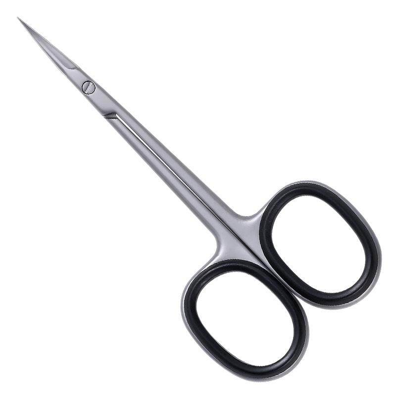 Russian Style J4 Stainless Steel Cuticle Nipper Scissors - Curved Blade for Manicure чёрный