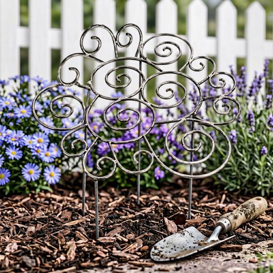 Anello di Supporto Metallico per Piante, Gabbia Decorativa a Gabbia per Peonie da Giardino, Anello Decorativo Grow-Through per Piante, Palo ad Anello Fiorito Impilabile per Piante da Casa, Dahlia, Crescita Iniziale