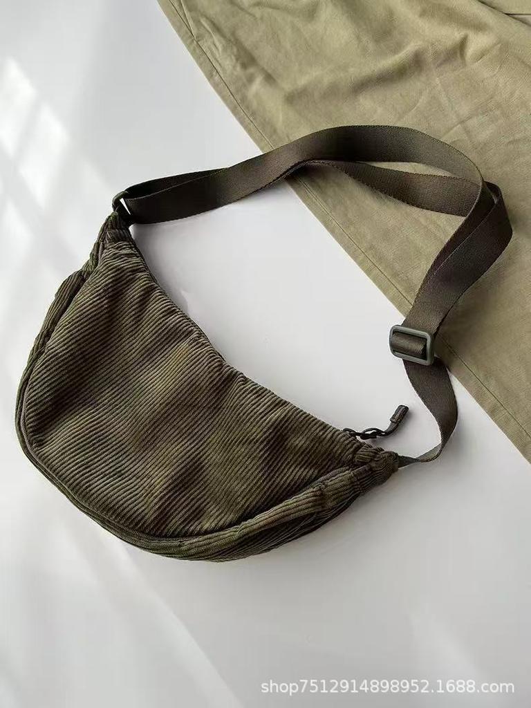 Autumn & Winter Waterproof Corduroy Bag: Unisex Adjustable Lightweight Shoulder/Crossbody/Underarm Bag