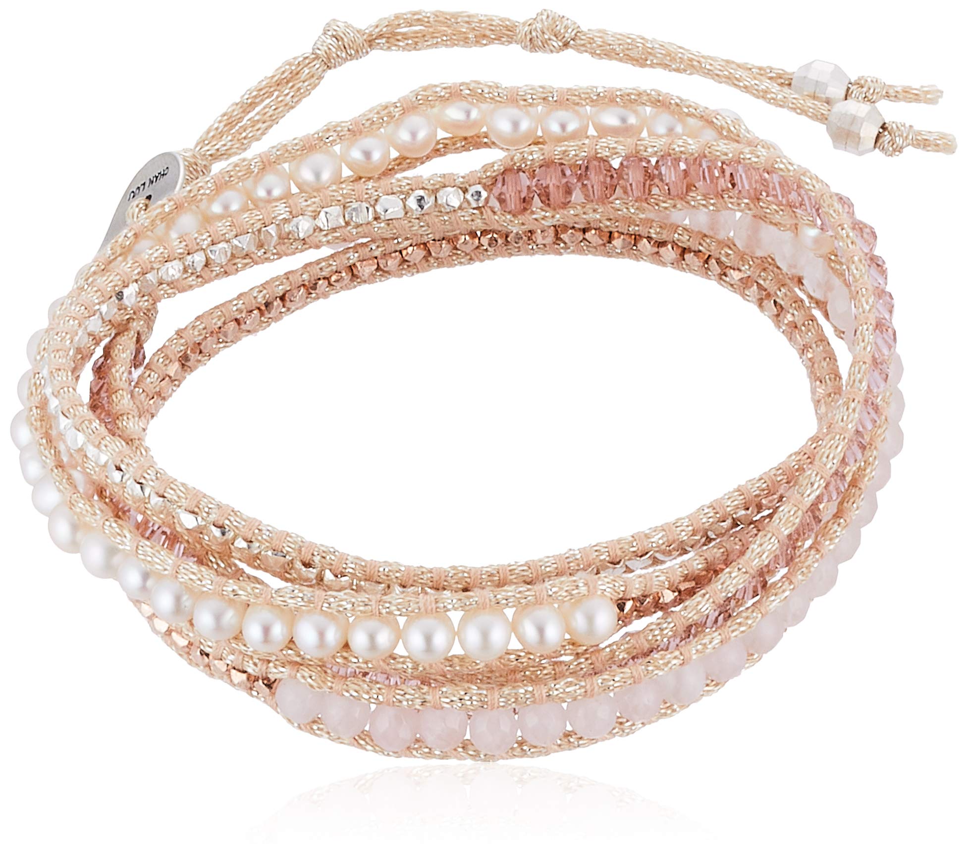 

Stone Crystal Mix Cord Wrap 5-Strand Bracelet BS-5175CLJ ROSE QUARTZ 117111007-5767-00