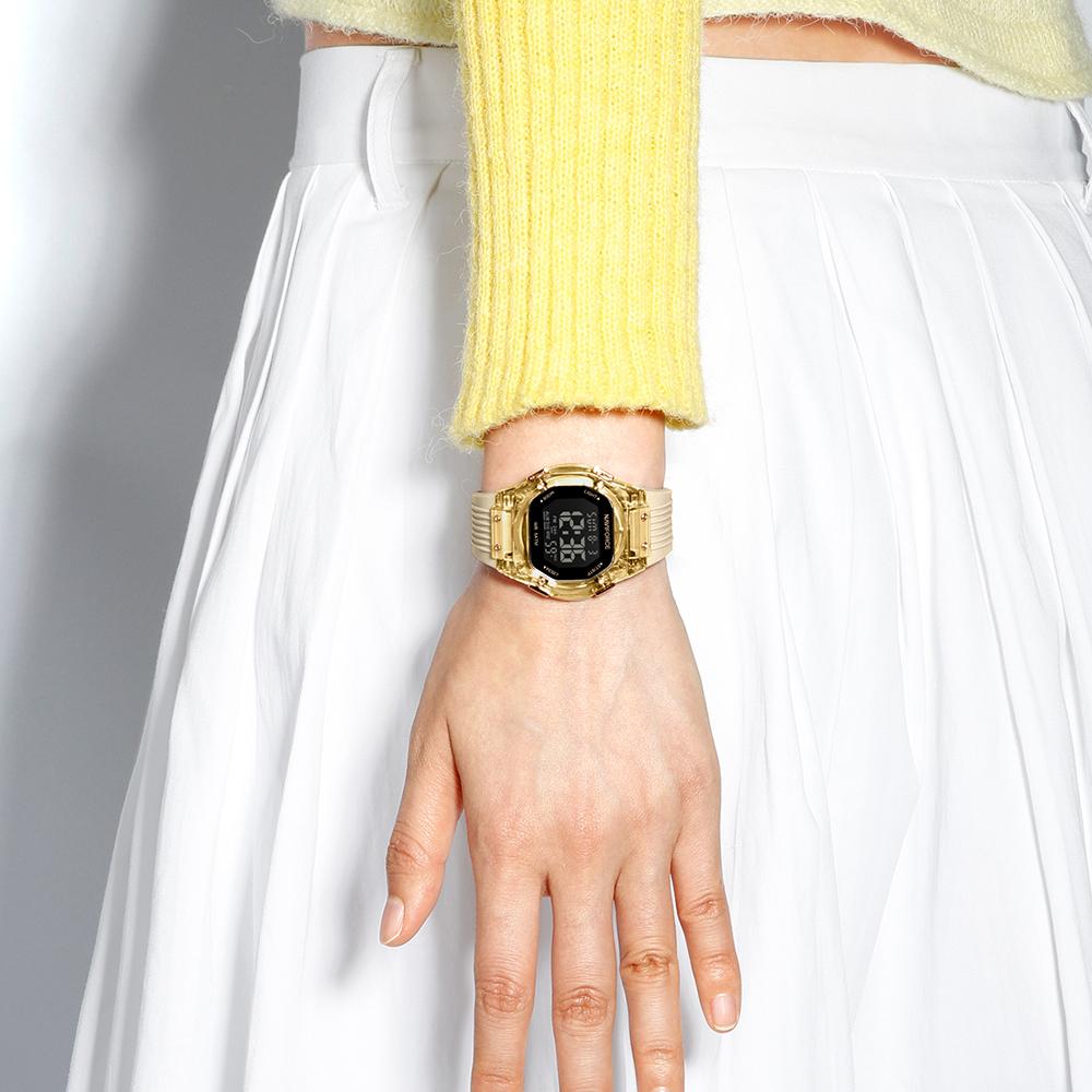 NAVIFORCE Digital Women Watch Alarm Calendar Date LCD Display Sports Chronograph Silicone Strap Waterproof Ladies Girl Watch Gift NF6114