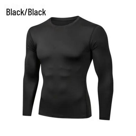 

Мужские цветные компрессионные тайтсы с быстрым высыханием, футболка для бега с длинным рукавом - Дышащий эластичный базовый слой для спорта и фитнеса XL