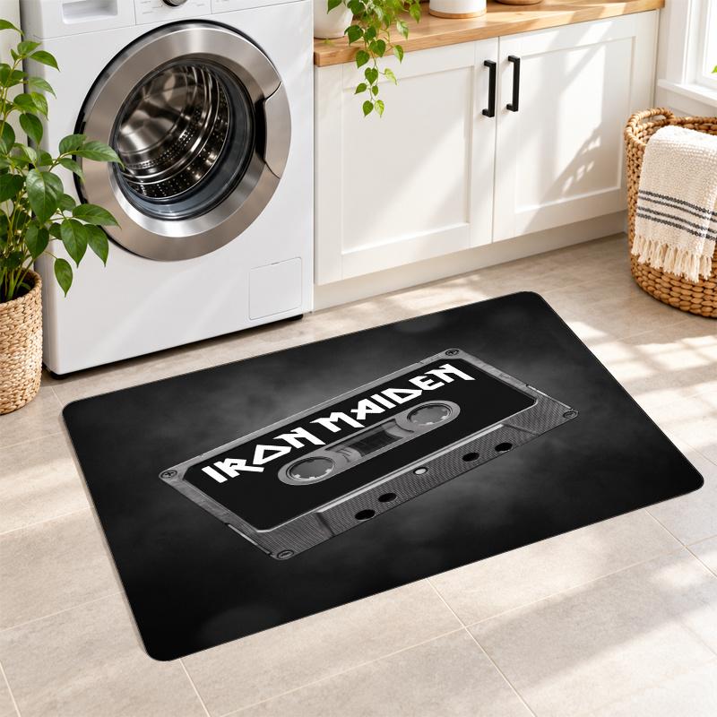 Flannel Kitchen Mat Iron Maiden Soft Area Rug Non Slip Floor Carpet Home Decoration