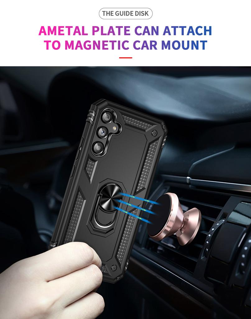 Shockproof Armor Magnetic Case For Samsung Galaxy A34 A24 A14 A54 A13 A33 A71 A51 A52 A53 A33 A04E A32 A53 A21S Metal Ring Cover