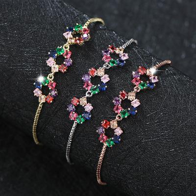 Mode Neue Exquisite Farbe Zirkon Pull Armband frauen Farbe Kristall Armband Zubehör