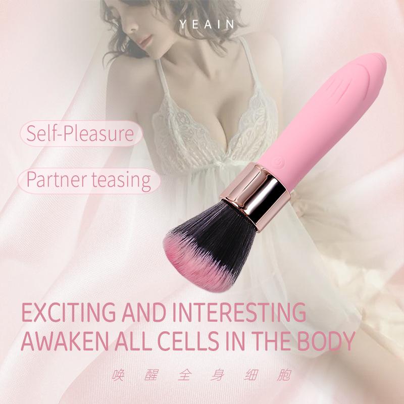 Soft Makeup Brush Vibrator 10 Vibrating Modes Silicone Bullet Vibration Nipple Clitoris Massager Stimulator Sex Toys for Women