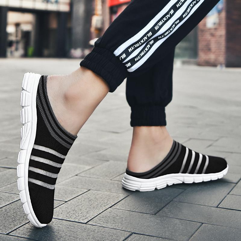 Summer Men Outdoor Sandals Lightweight Breathable Slip-on Casual Women Indoor Slippers Soft and Anti-slip Mesh Upper Sneakers