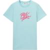 Levis Color Block Letter Jacquard Comfortable Short Sleeve T-Shirt Women Tops Tiffany-Blue A9272-0000