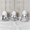 Hestia White & Silver Buddha - Hand On Chin