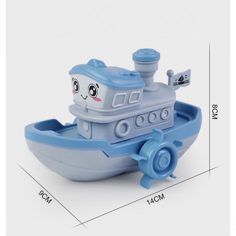 1Pcs Cute Cartoon Ship Boat Clockwork Toy Wind Up Toy Kids Water Swimming Beach Game For Children Gifts Baby Bath Boys Toys