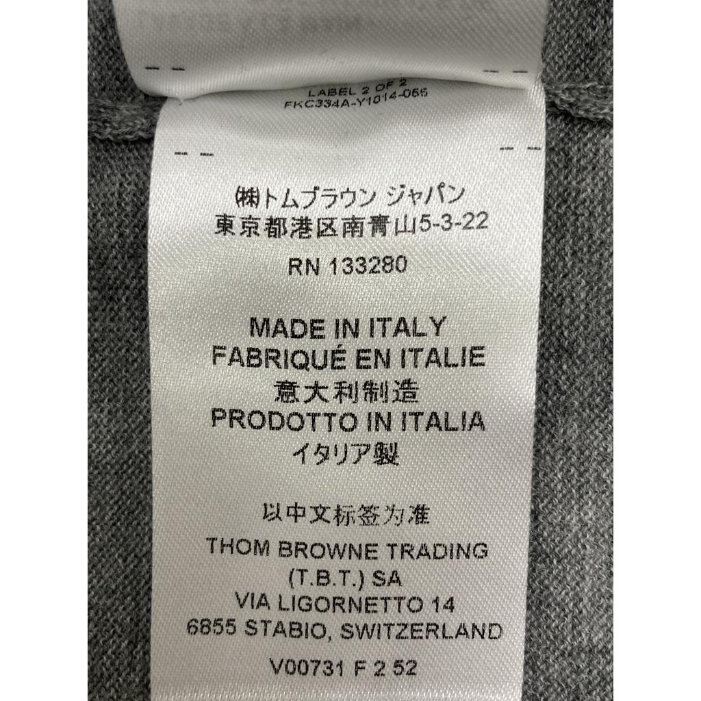 THOM BROWNE FKP053A-Y1014 Wool 4-Bar Relaxed Fit Polo Shirt tops 36 grayUsed