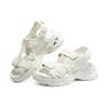 Skechers DLites Panda Sandals Leather Durable Non-Slip Sports Sandals Women Sandals White 119309-WHT