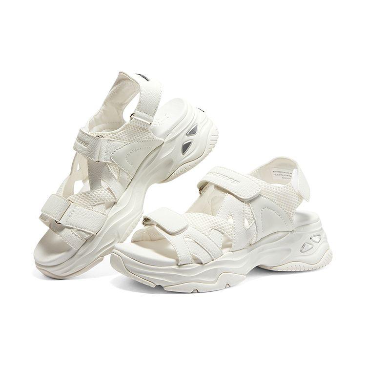Skechers DLites Panda Sandals Leather Durable Non-Slip Sports Sandals Women Sandals White 119309-WHT
