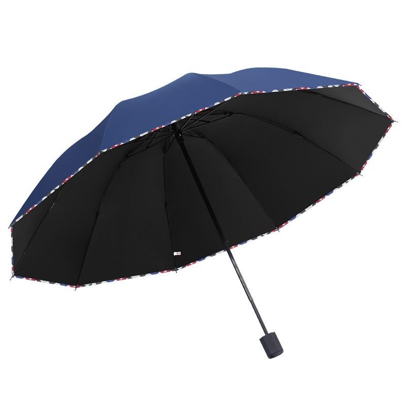 Large oversized men's double reinforced wind-resistant safety reflective strip sun protection parasol outdoor