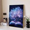 5D DIY Purple Glowing Full Diamond Painting Kit, Round Gemstone Rhinestone Art Paint Decorative Artwork, Home Wall Decoration Gift