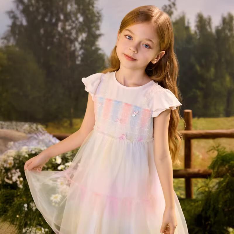 PawinPaw Girls' Cartoon Bear Gradient Princess Dress