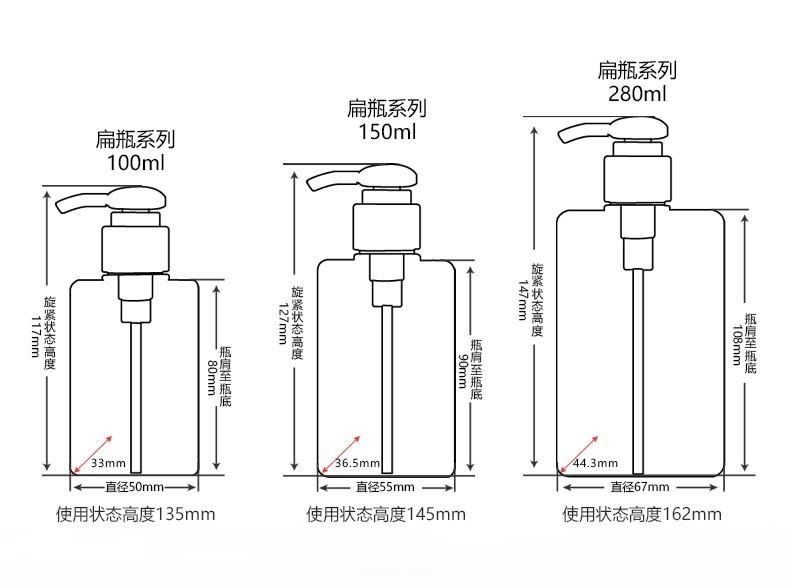 100ml Duschshampoo-Lotion, leere, nachfüllbare Spenderflasche