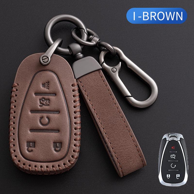 For Chevrolet Malibu Blazer Traverse Seeker Onix Equino Volt Bolt Trax Orlando Cruze Spark Sonic Camaro Leather Car Key Case Cover