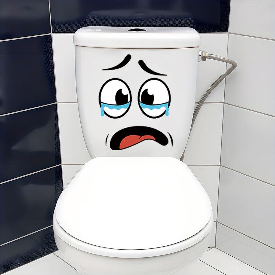 4 sheets/Set Cartoon Face Stickers,Self-Adhesive, Plastic Surface Compatible,Home Decoration Suitable for Trash Can, oilet Decor