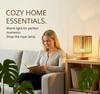 Wicker Desk Lamp with Charging Button - Straw Weave Bedside Night Light for Study or Bedroom