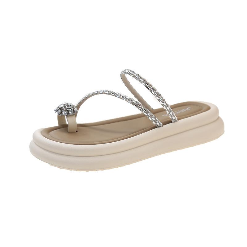 

2024 new slippers women s summer soft-bottomed beach slippers thickened and heightened outdoor two wear versatile cool slippers 35 бежевый
