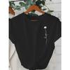 Tamanhos Europeus Moda Feminina Camiseta de Gola Redonda