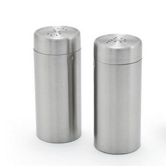 Stainless Steel Salt & Pepper Shaker Set (2-Pack) - Spice Jars/Containers