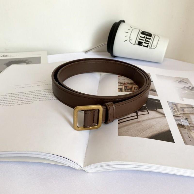 

Simple Womens Fashionable Pu Belt In Black And Brown Featuring A Classic Square Buckle For Autumn Brown 105cm