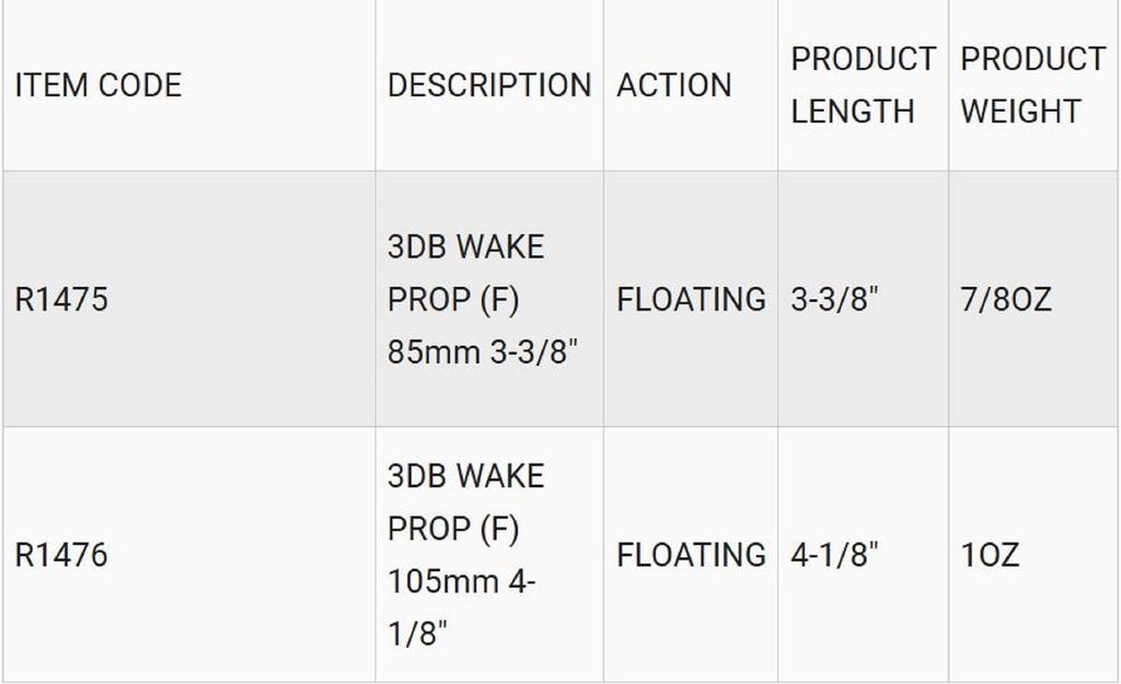 Yo Zuri 3DB Wake Prop 105F Floating Lure R1476-MFT (4304)