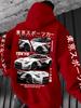 Herren Herbst/Winter Lässiges Locker geschnittenes Europäisches Dunkler Stil Y2K Retro Kapuzenpullover, Tokyo Racing Kultur Kapuzenpullover