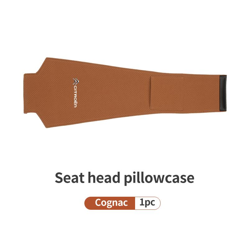 Suede Car Headrest Cover Auto Logo Head Pillowcase Accessories For Citroen C5 C1 C2 C6 C4L DS3 DS4 DS5 C-Elysee Grand Berlingo