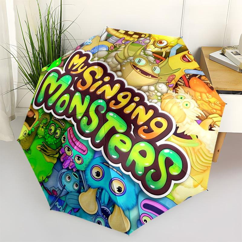 1pc My Singing Monsters Themed High-quality Umbrella,Automatic Opening and Closing Umbrella,Multi-functional Umbrella G0811181