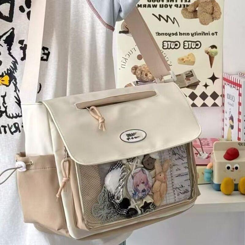 New Y2K Student Casul Crossbody Bag Clear DIY Display Ita Bag Lady Workwear Style Shoulder Bag Harajuku Fashion Travel Schoolbag