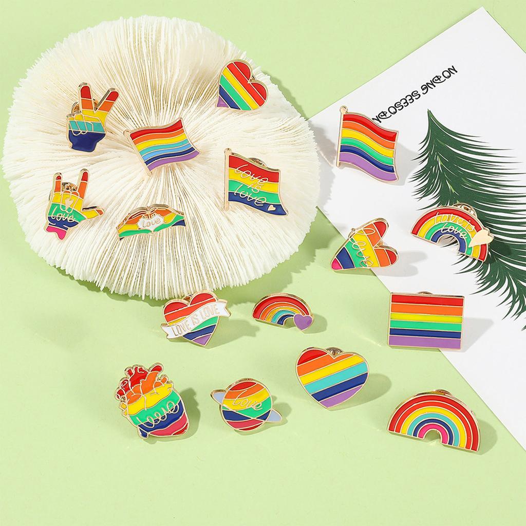 Progress Pride Pins, Pride Pins, Rainbow Enamel Pins, Rainbow Breast Pins