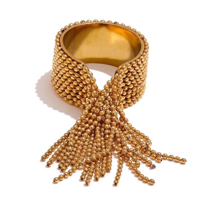 Eetit Statement Stainless Steel Chain Tassel Finger Ring Adjustable 18K PVD Plated High Quality Charm Stylish Golden Jewelry