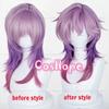 Durin Cosplay Wig 55cm Long Purple Gradient Wig Cosplay Anime Heat Resistant Synthetic Wigs for Halloween Carnival Party Costume