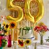 50th Rhinestones Cake Topper, Gold 50th Birthday Cake Decoration, Wedding Anniversary Party Decor Ideal Perfect Keepsake