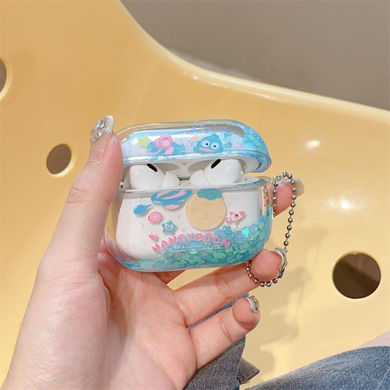 Space Ugly Fish for Apple AirPods Pro1 Bluetooth Wireless Headset Cover 1/1/1 Generation Transparent Quicksand Hard