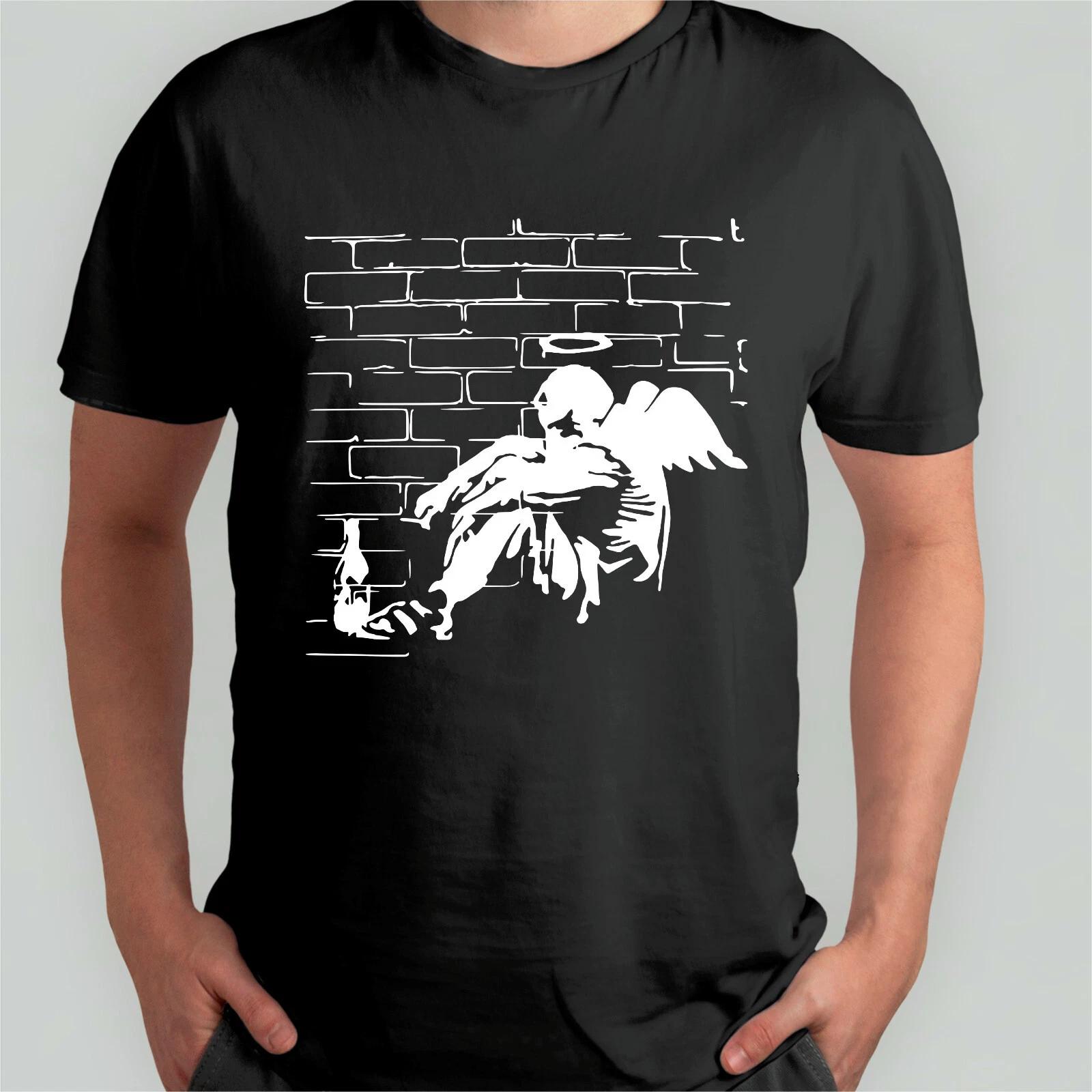 Banksy Drunken Angel Men s Streetwear Art Gift Xmas Fallen Angel Top T-Shirt S