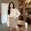 Korean blue striped thin shirt women's spring and autumn new retro loose design niche long-sleeved shirt top
