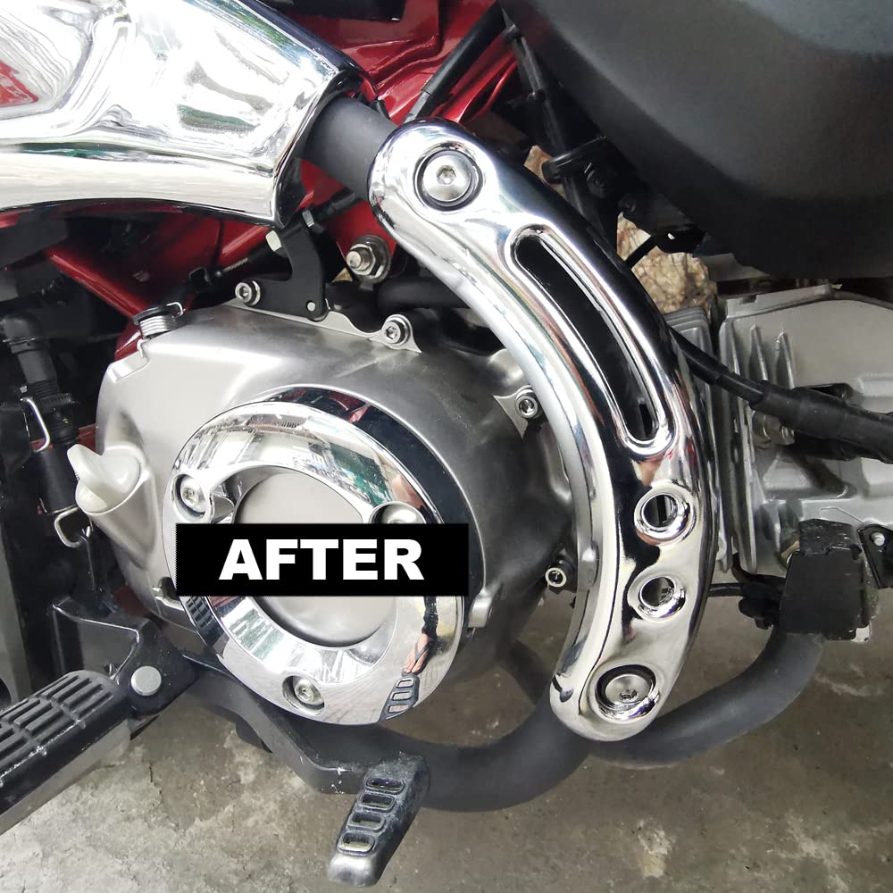 Chrome Exhaust Heat Guard Muffler Cover Compatible Honda Monkey 125 JB05 All - Models (Z125M, Z125MA, JB02, JB03, - Models)